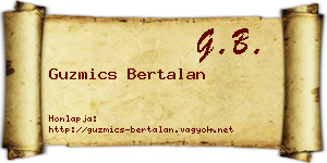Guzmics Bertalan névjegykártya