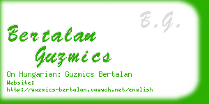 bertalan guzmics business card